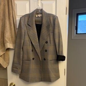 Free People Feel The Piece Women's Checkered Blazer